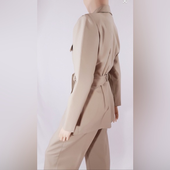 Vintage 70’s Women’s Suit Blazer Pant 2 piece set beige khaki Scarlett size 8 - Picture 6 of 11